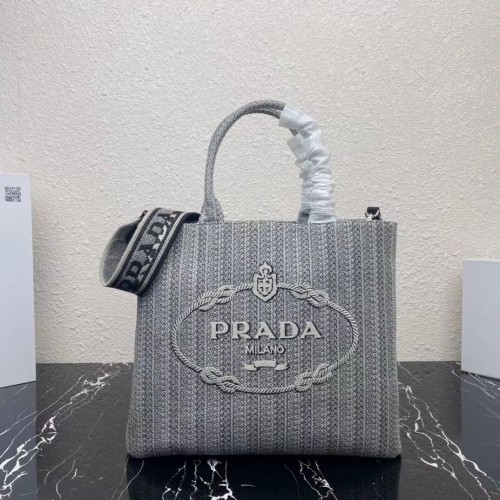 Пазарска чанта Prada 1AV332 Черно и сиво