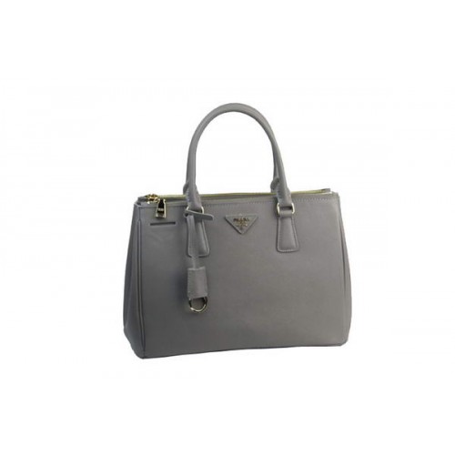Чанта от телешка кожа Prada Saffiano BN2274 сива