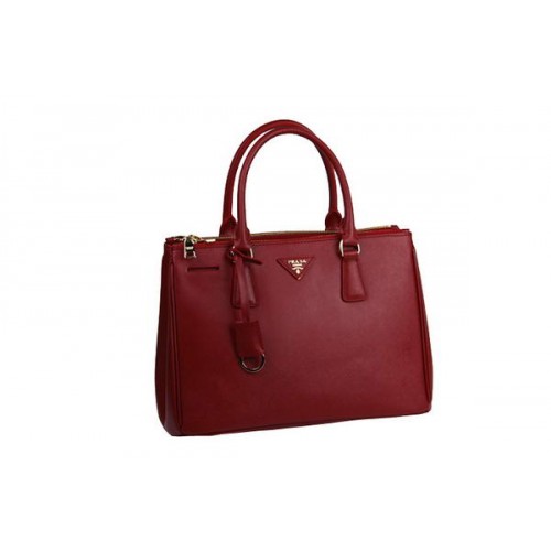 Чанта от телешка кожа Prada Saffiano BN2274 червена