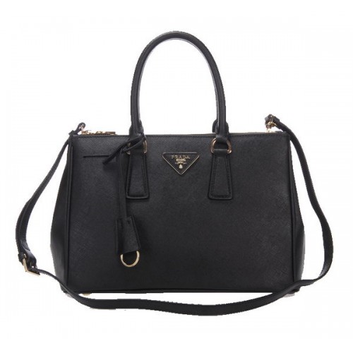 Кожена чанта Prada Saffiano BN1801 черна