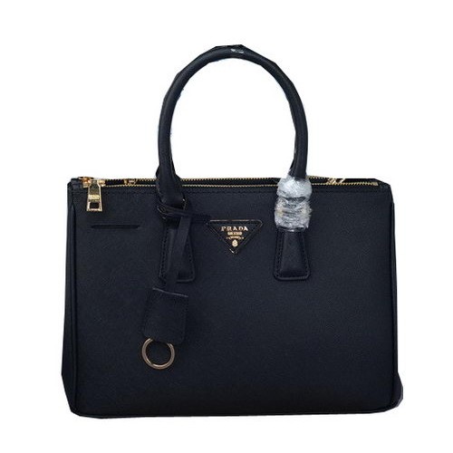 Кожена чанта Prada Saffiano PBN1801 черна