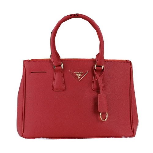 Кожена чанта Prada Saffiano PBN1801 червена