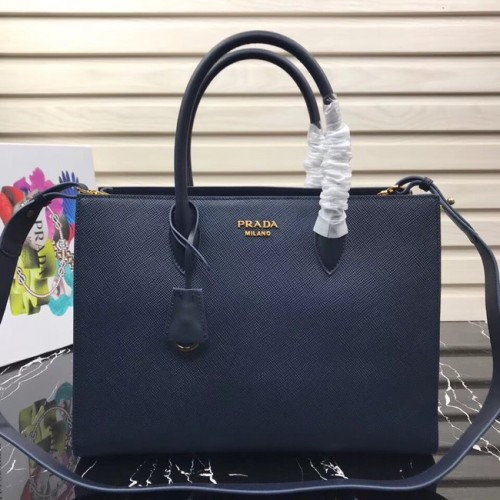 Prada Saffiano Leather Tote Large 1BA153 тъмно синьо