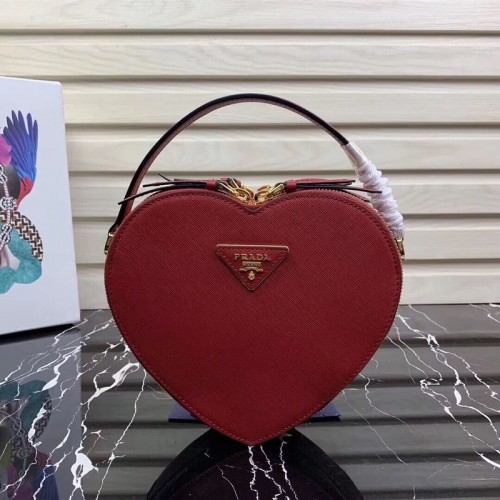 Чанта Prada Saffiano Original Leather Tote Heart 1BH144 Red