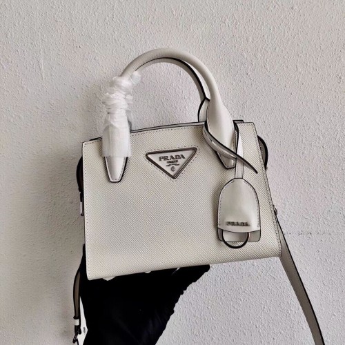 Кожена мини чанта Prada Saffiano 2BA269 бяла