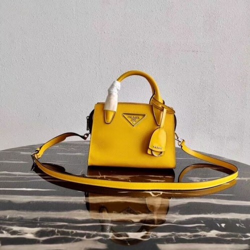Кожена мини чанта Prada Saffiano 2BA269 жълта