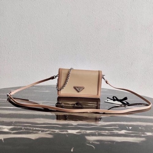 Кожена чанта за рамо Prada Saffiano 2BP019 Biscuits