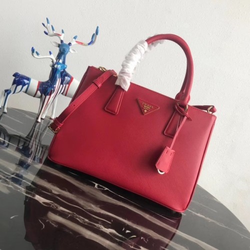 Чанта Prada Saffiano Original от кожа 1BA1801 червена