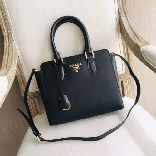 Оригинална кожена чанта Prada Saffiano 1BH113 черна