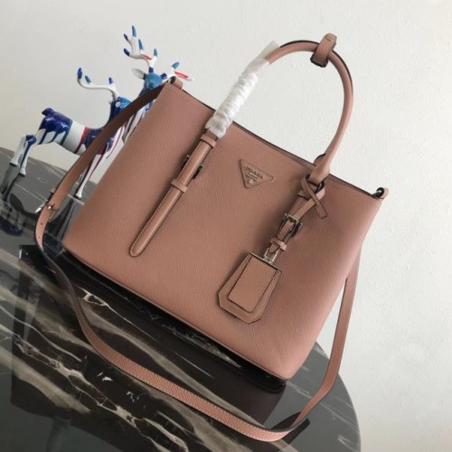 Оригинална кожена чанта Prada Saffiano BN2838 розова