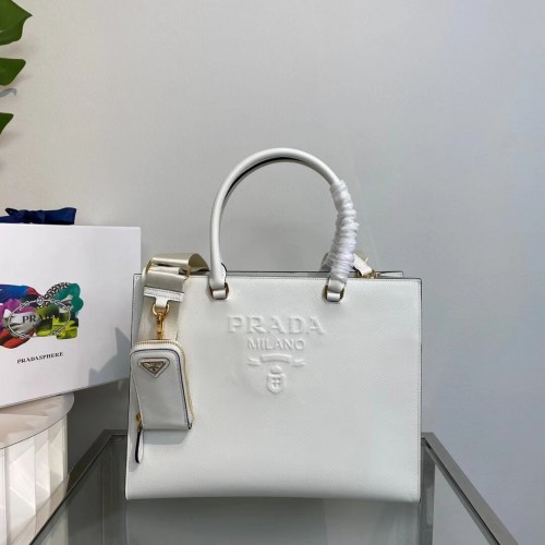 Чанта Prada Kristen Saffiano 1BD355 бяла