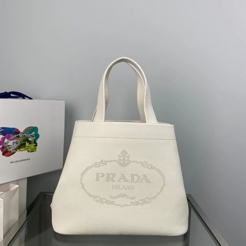 Кожена чанта Prada 1AG833 бяла