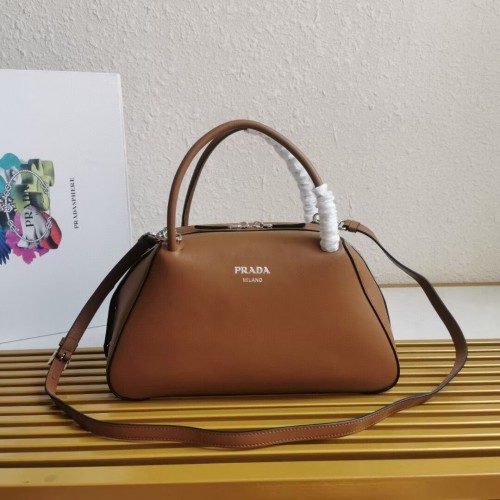 Кожена чанта Prada Supernova 1BD665 карамел