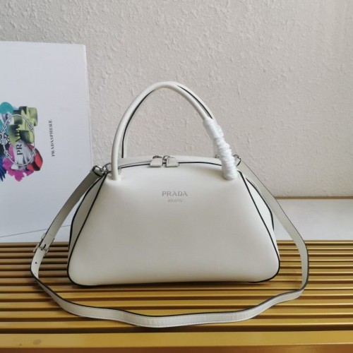 Кожена чанта Prada Supernova 1BD665 бяла