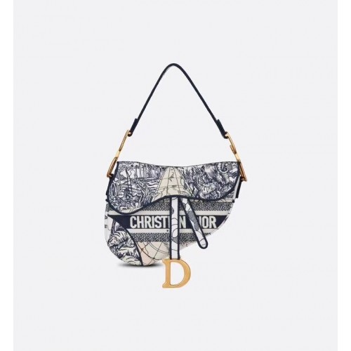 Чанта за седло Dior Embroidery D2456E