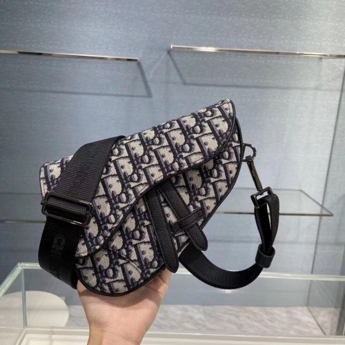 Чанта за колан тип седло, син Dior Oblique Jacquard C2106