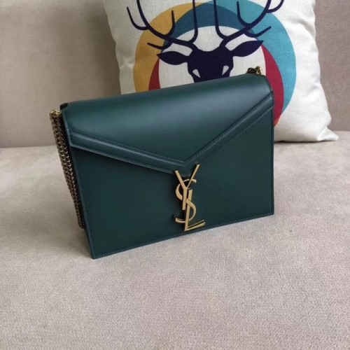 Чанта за рамо SAINT LAURENT Cassandra 96156 зелена
