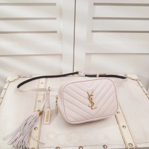 SAINT LAURENT Чанта с джоб от телешка кожа 534817 бяла