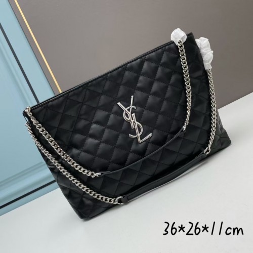 Кожена чанта Saint Laurent 202611 черна
