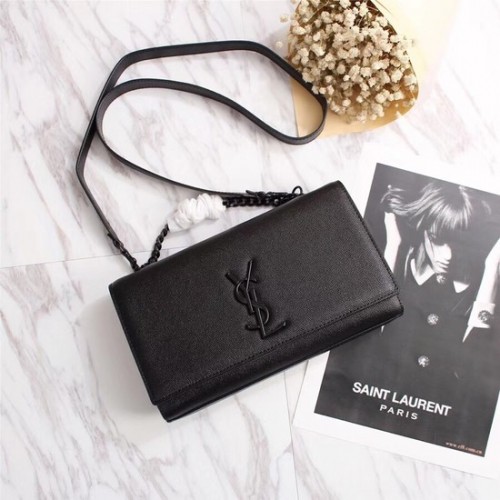 Чанта през рамо SAINT LAURENT Monogram Kate от кожа 26806 черна