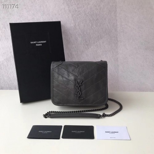 Чанта за рамо SAINT LAURENT Niki Mini 03743 тъмносива