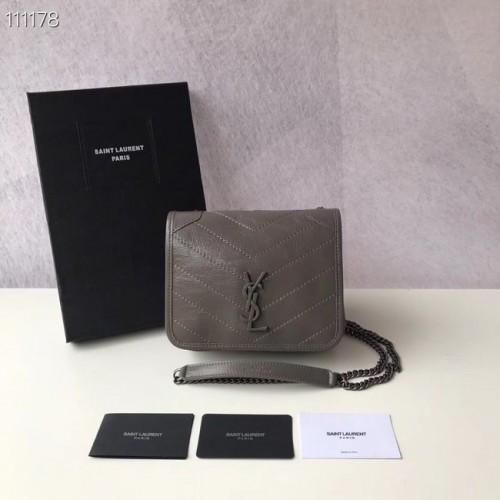 Чанта за рамо SAINT LAURENT Niki Mini 03743 сива