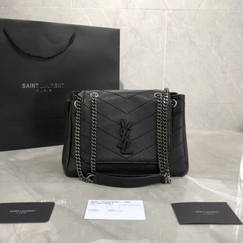 Кожена чанта за рамо SAINT LAURENT Y554248 черна