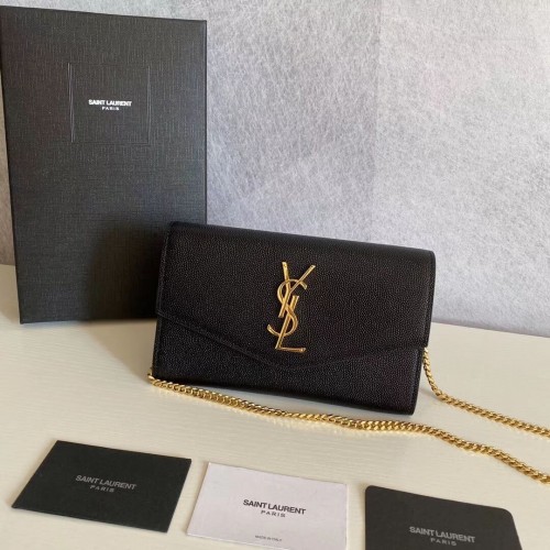 Кожена чанта за рамо SAINT LAURENT Y659193 черна