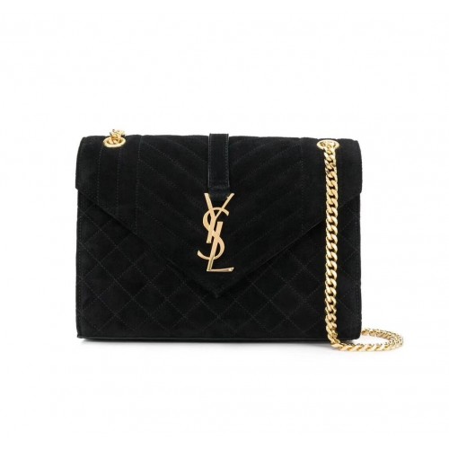 SAINT LAURENTNIKI СРЕДЕН РАЗМЕР ОТ ВЕЛУР И ГЛАДКА КОЖА 498894 черен