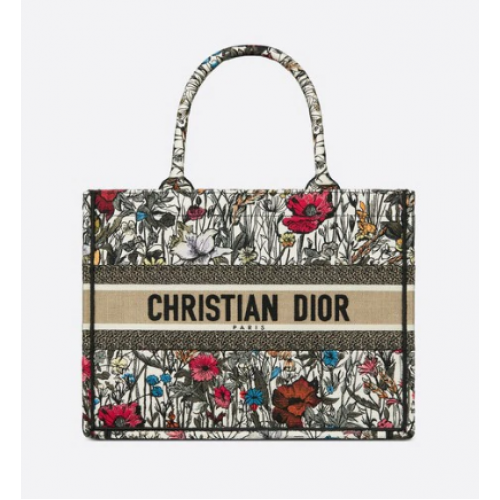 Средна чанта DIOR BOOK TOTE Многоцветна бродерия Mille Fleurs M1296Z