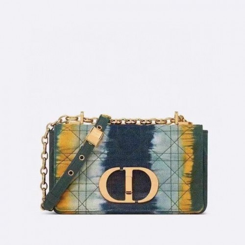 МАЛКА ЧАНТА DIOR CARO от бродиран деним M9241 синя