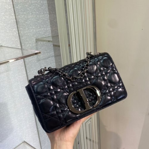 МАЛКА ЧАНТА DIOR CARO Gradient Cannage Imported wax skin M9241 черна