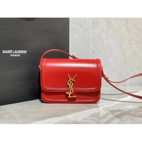 МАЛКА ЧАНТА SOLFERINO В КУТИЯ SAINT LAURENT LEATHER 63430 червена