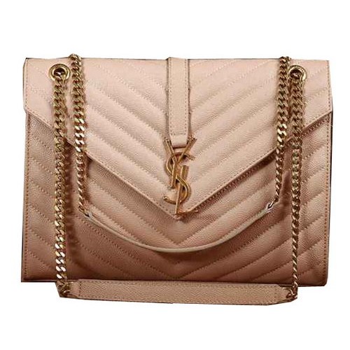 Класическа чанта с капак с монограм и шарка на Saint Laurent Y5480 Кайсия