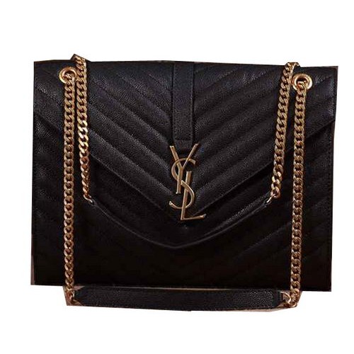 Чанта Saint Laurent Classic Monogram Cannage с капак Y5480 черна