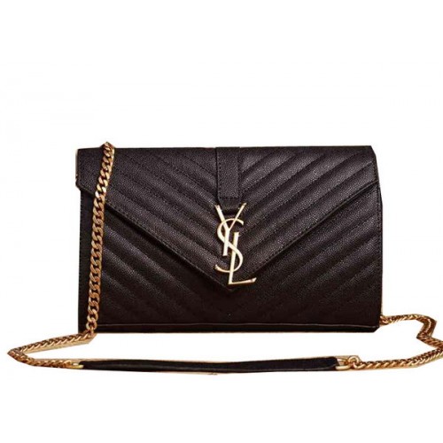 Чанта Saint Laurent Classic Monogram Cannage с капак Y5482 черна