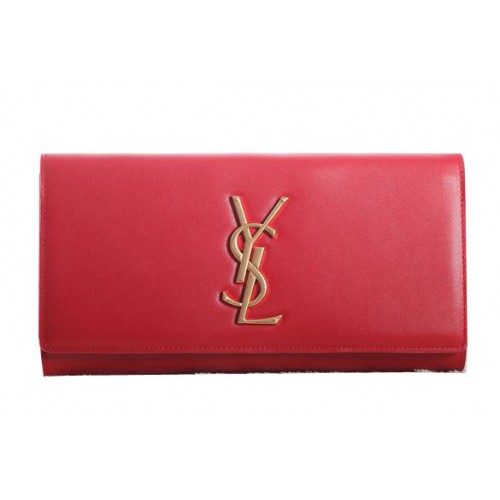 Saint Laurent Classic Monogramme Clutch Original Leather Y5486 Red