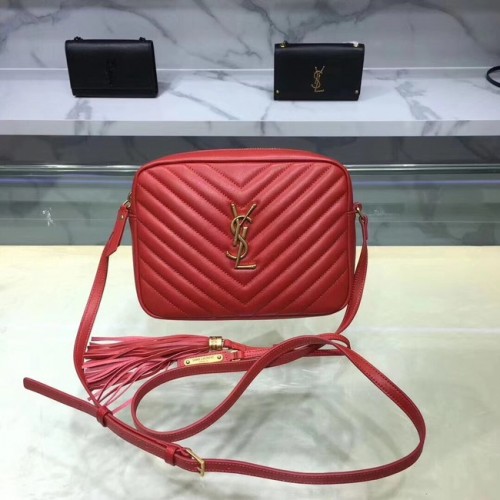 Чанта за фотоапарат Saint Laurent Lou Medium 520534 червена