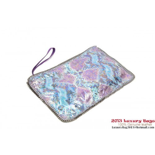Чанта Stella McCartney Falabella Fold Over Clutch 832 Blue Snake