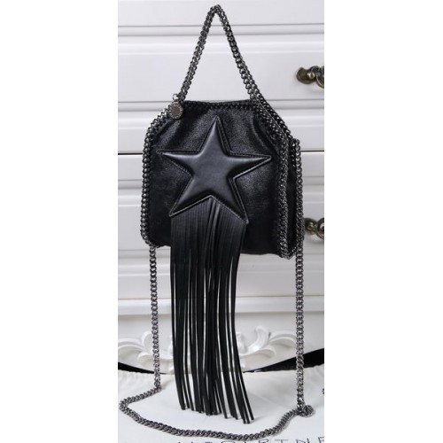 Чанта Stella McCartney Falabella Fringed Star Mini Tote SM8855 Черна