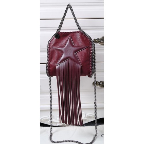 Чанта Stella McCartney Falabella Fringed Star Mini Tote SM8855 Бордо