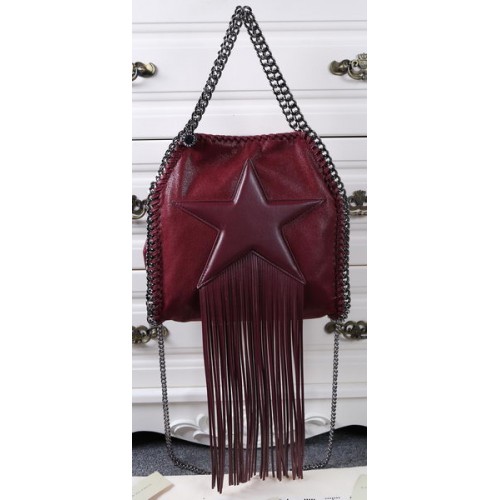 Чанта Stella McCartney Falabella Fringed Star Mini Tote SM8865 Бордо