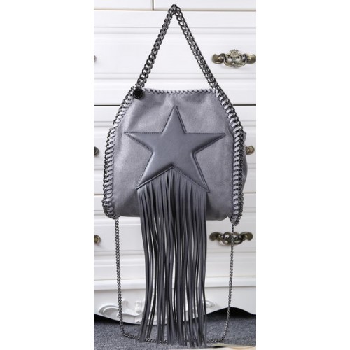 Чанта Stella McCartney Falabella Fringed Star Mini Tote SM8865 Тъмно сива