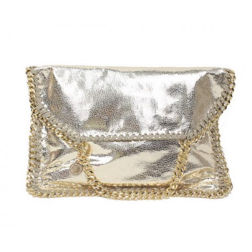 Чанта Stella McCartney Falabella от PVC, цвят светло златист, 876