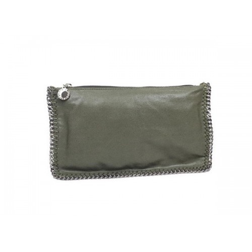 Чанта Stella McCartney Falabella PVC Fold Over Clutch 865 тъмнозелена