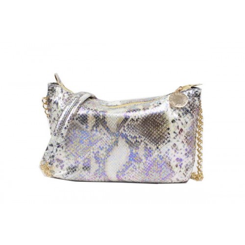 Чанта през рамо от кожа Stella McCartney със змийска материя 835 бежова