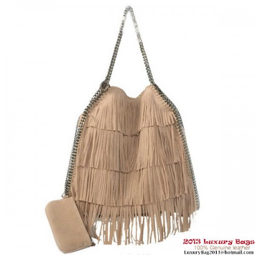 Чанта Stella McCartney Falabella Shaggy Tassels Fold Over Tote в цвят кайсия