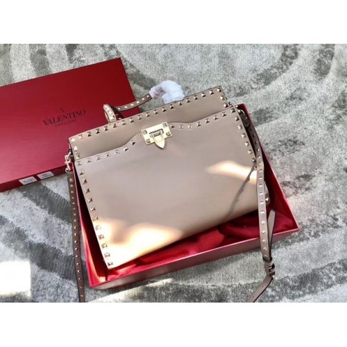 VALENTINO Candy Rockstud ватирана кожена чанта за рамо 0650L розова