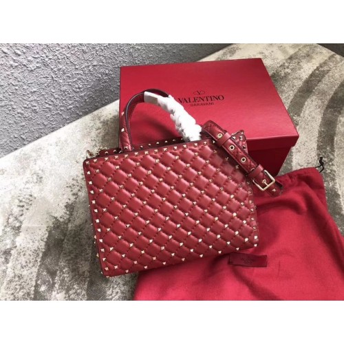 VALENTINO Ватирана кожена чанта Candystud 0061 червена