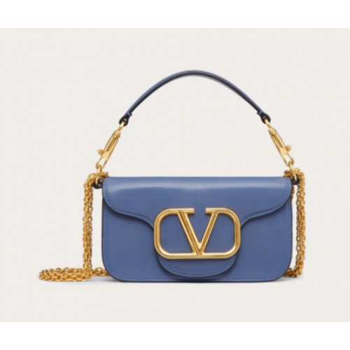 VALENTINO CRAZY MINI CRAZY Чанта за рамо от телешка кожа 1W2B0K синя